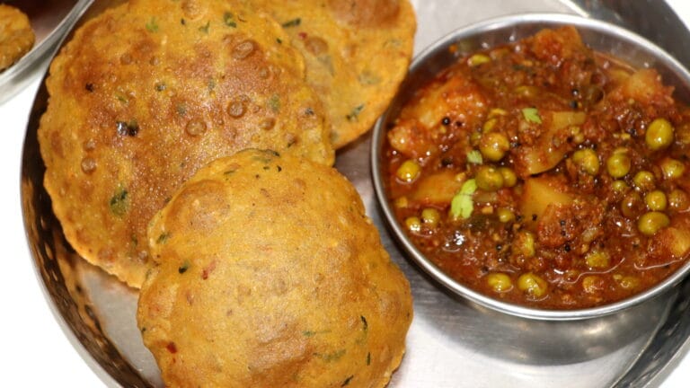 Kaddu Puri with Aloo Matar ki Sabji