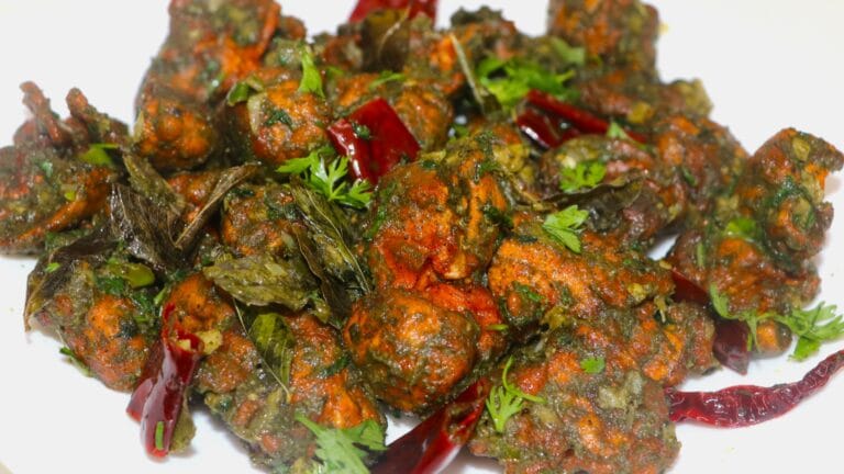Crispy Mint-Coated Mushrooms fry