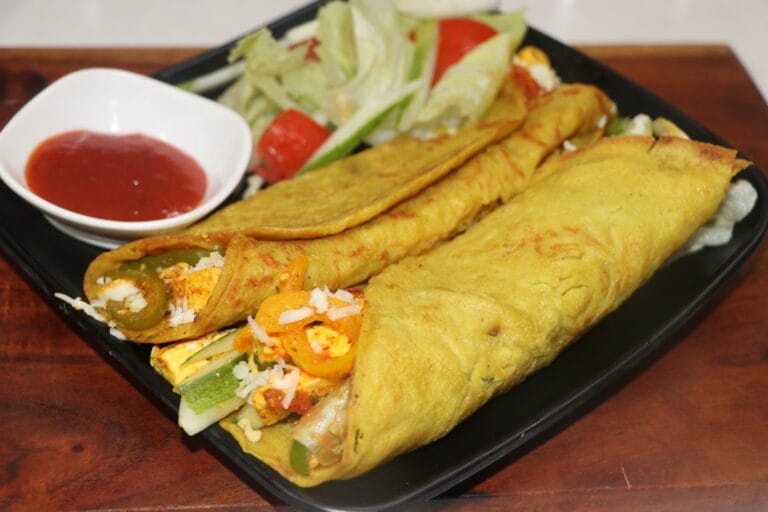 Healthy & Tasty Protein-Rich Gluten free Besan Chila Wraps /tortilla