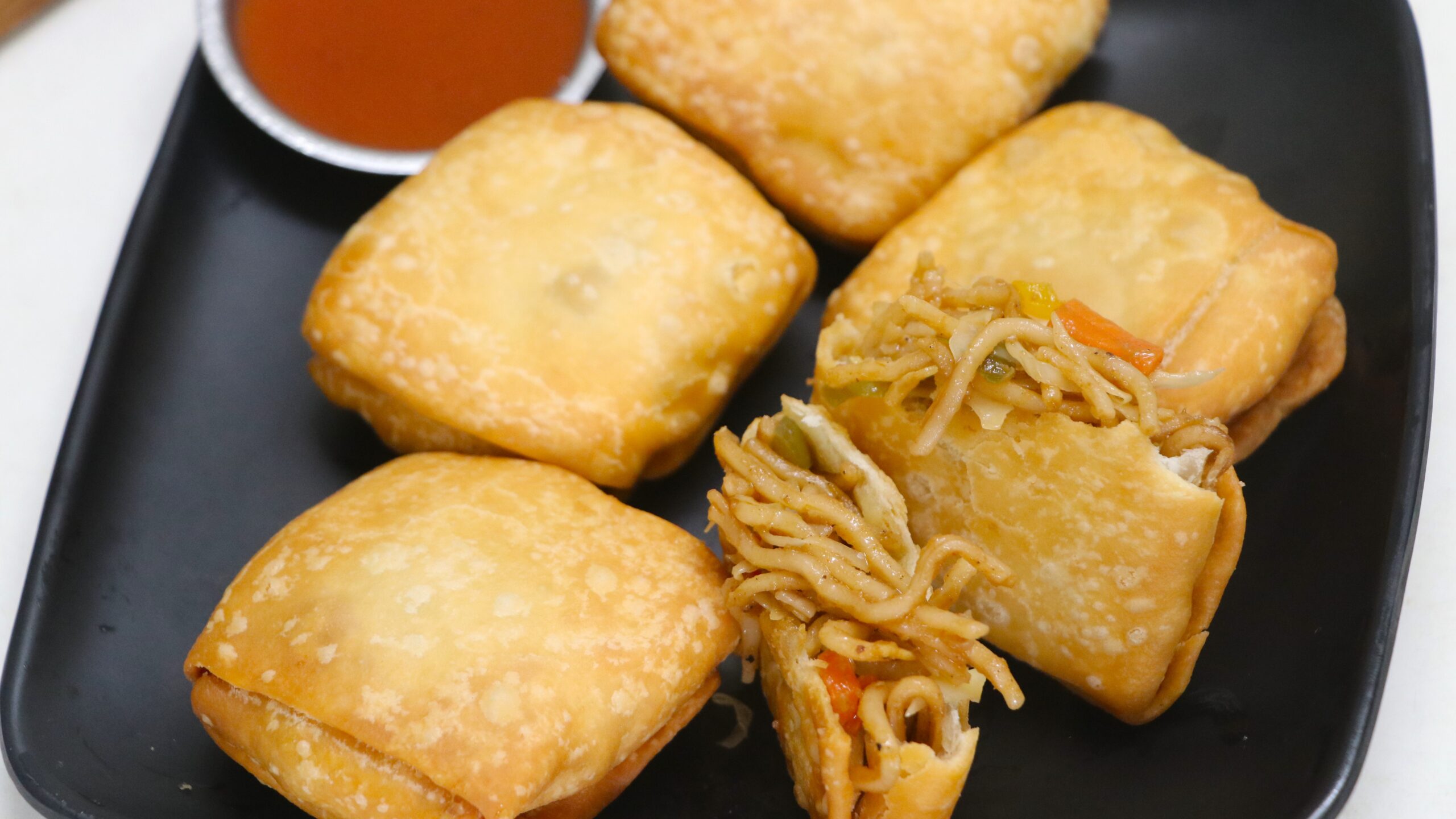 Crispy Choumin Pockets | Indo-Chinese Noodle Snack at Home