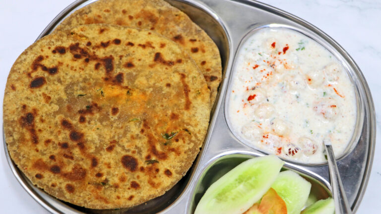 Paneer Paratha &  Makhana Raita Recipe | Healthy Protein-Rich Breakfast
