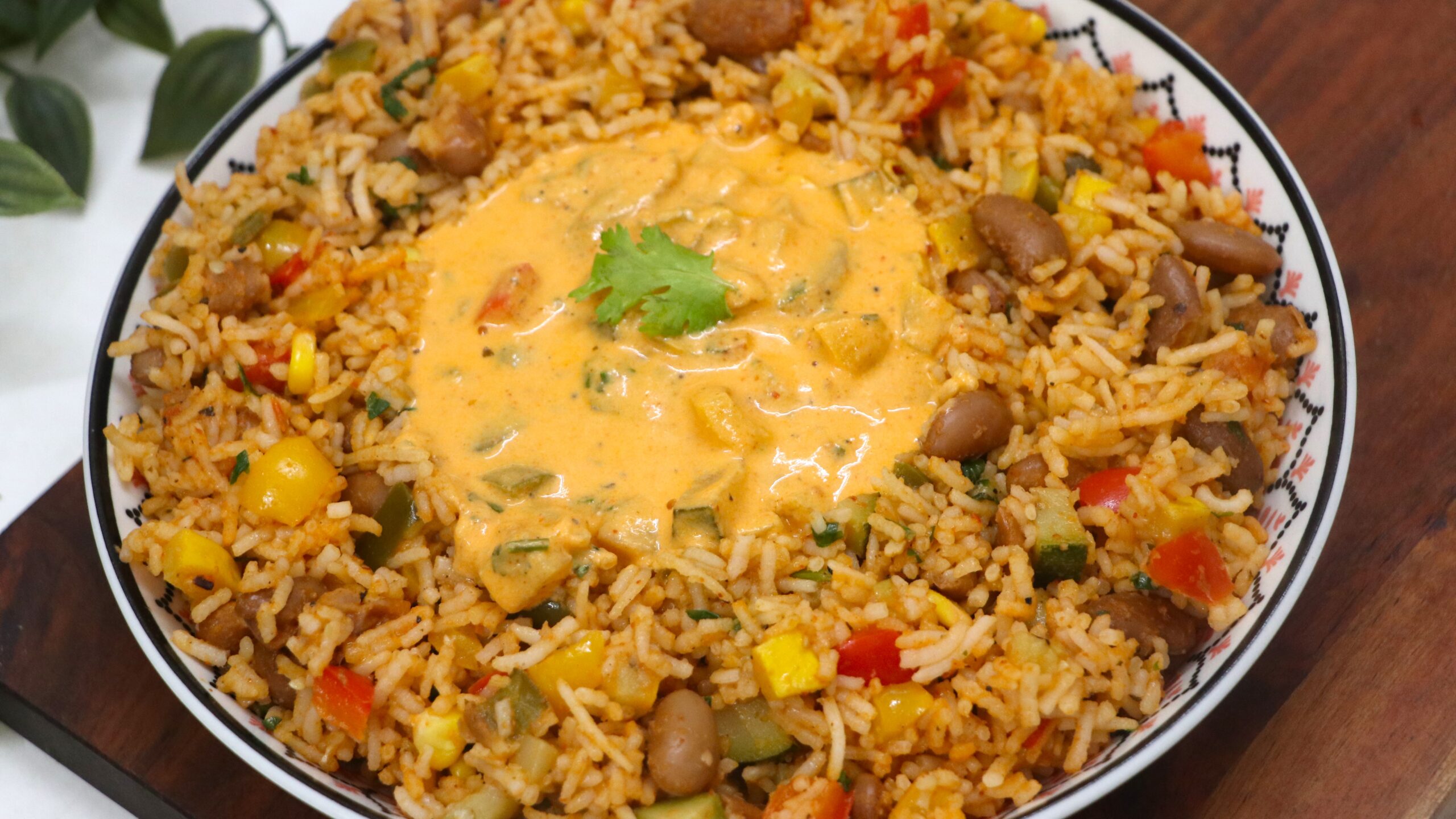 Mexican Rice with Creamy Veggie Gravy |No Onion–No Garlic Recipe