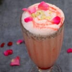 Gulkand Milkshake with Sabja Seeds