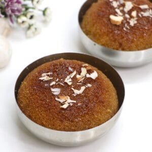 Gulab jamun suji cake soaked in sugar syrup