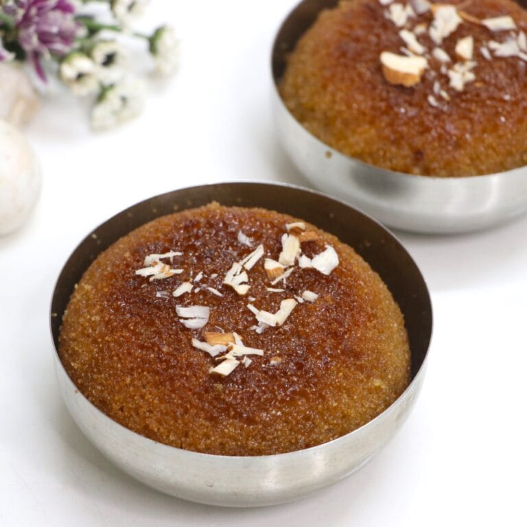 Gulab jamun suji cake soaked in sugar syrup