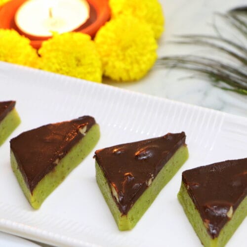 pista chocolate burfi